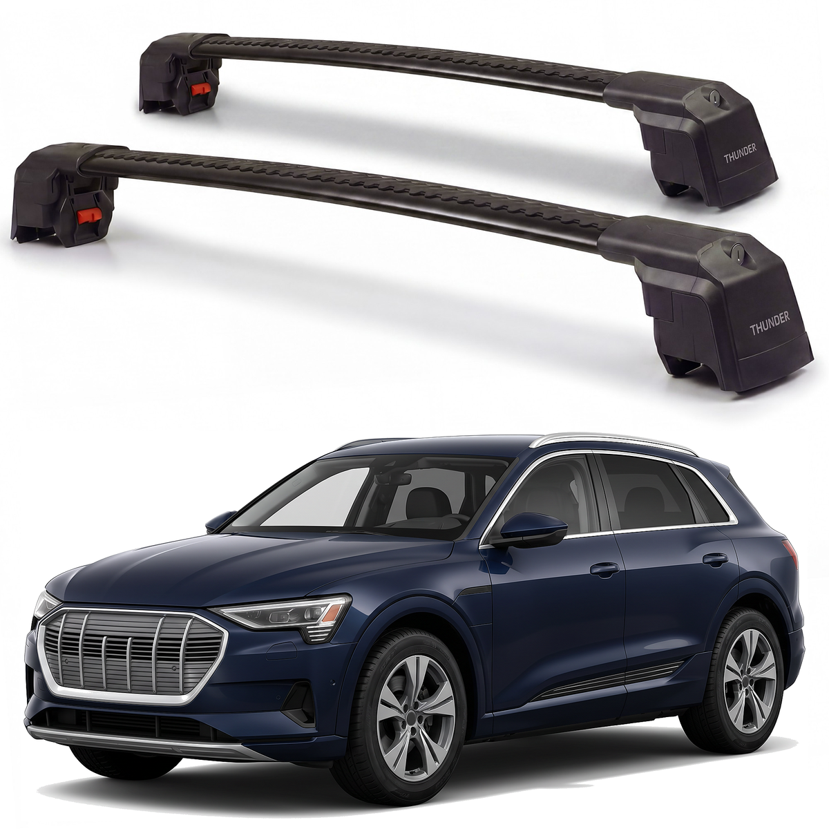 Audi e-tron / Q8 e-tron SUV 2019-2024 roof rack cross bars black pair