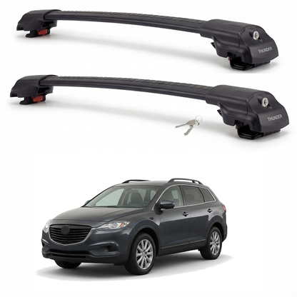 Mazda CX-9 2008-2015 TRX1 black roof rack cross bars
