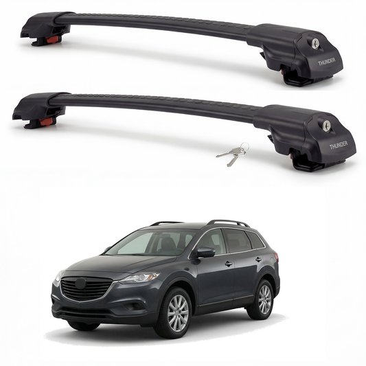 Mazda CX-9 2008-2015 TRX1 black roof rack cross bars