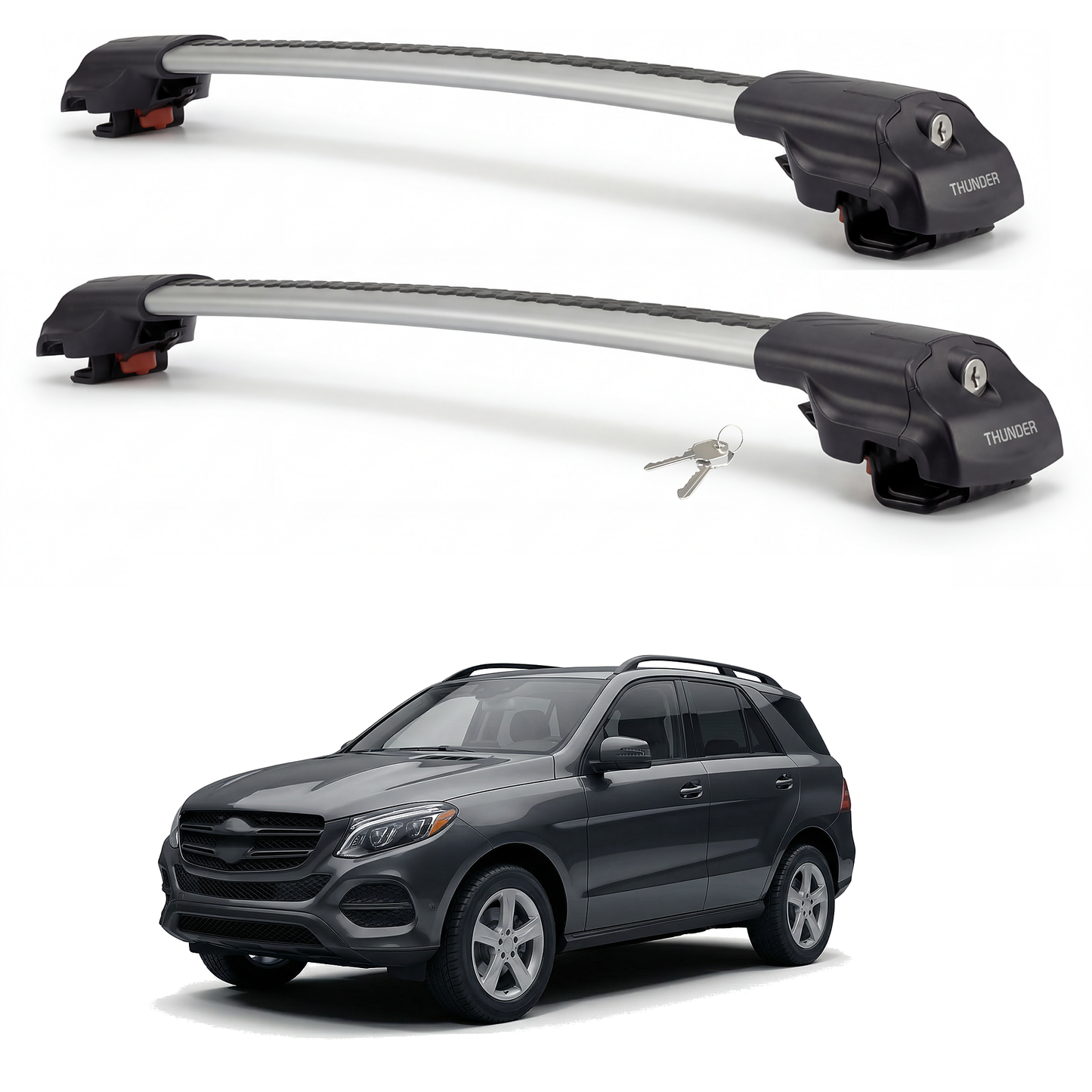 Mercedes-Benz ML (W166) 2012-2019 TRX1 gray roof rack cross bars