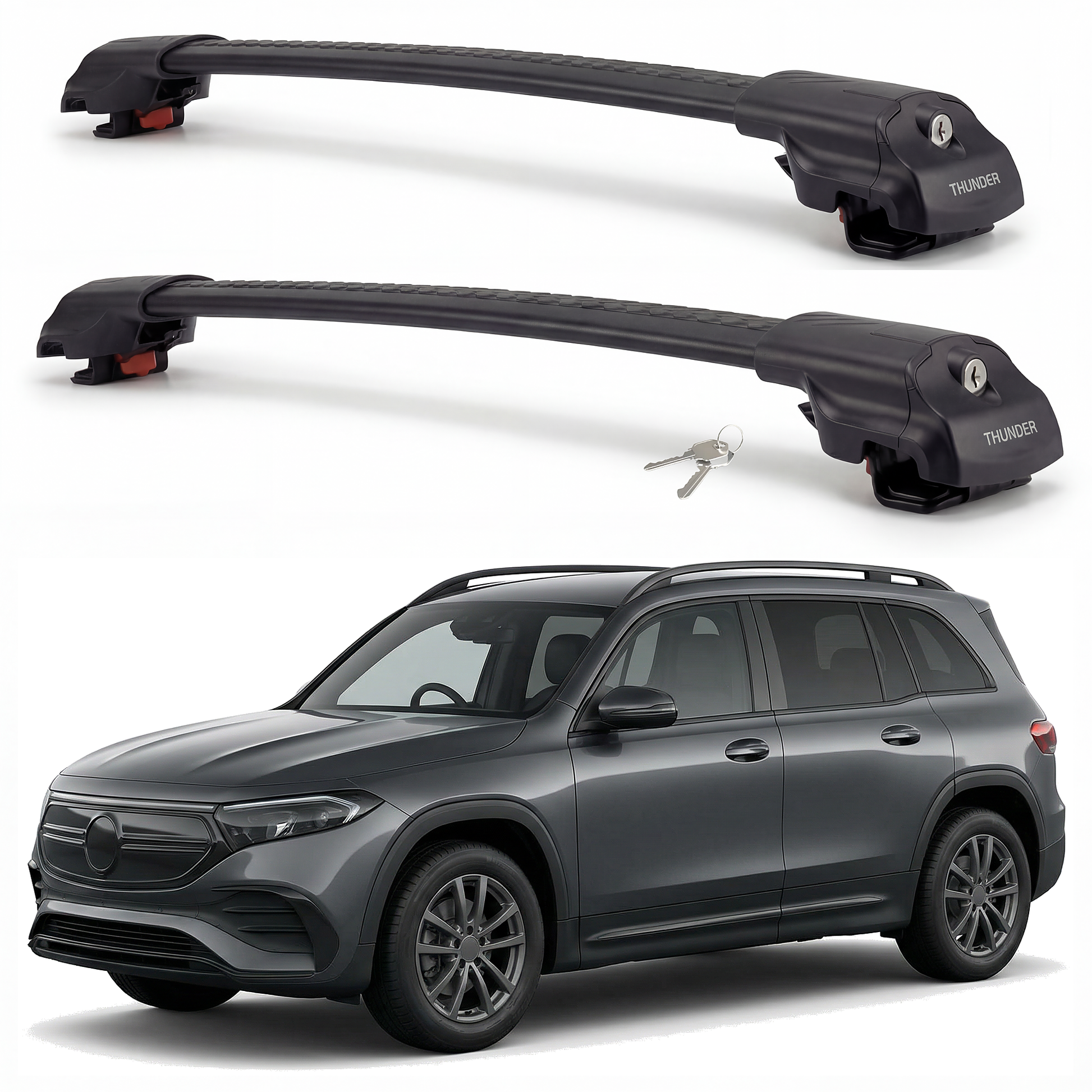 Mercedes-Benz EQB 2023-2025 TRX1 black roof rack cross bars