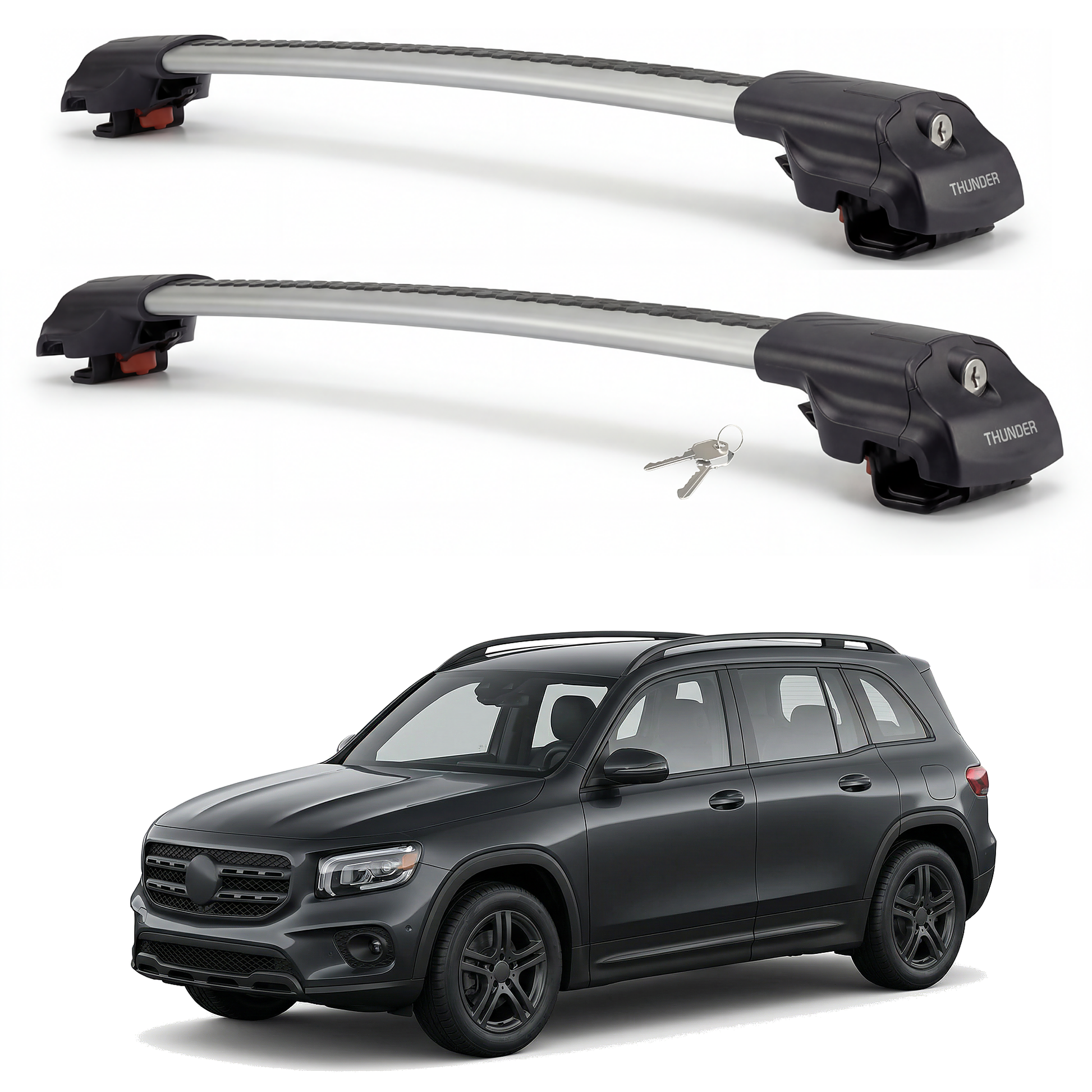Mercedes-Benz GLB-Class 2020-2024 TRX1 gray roof rack cross bars