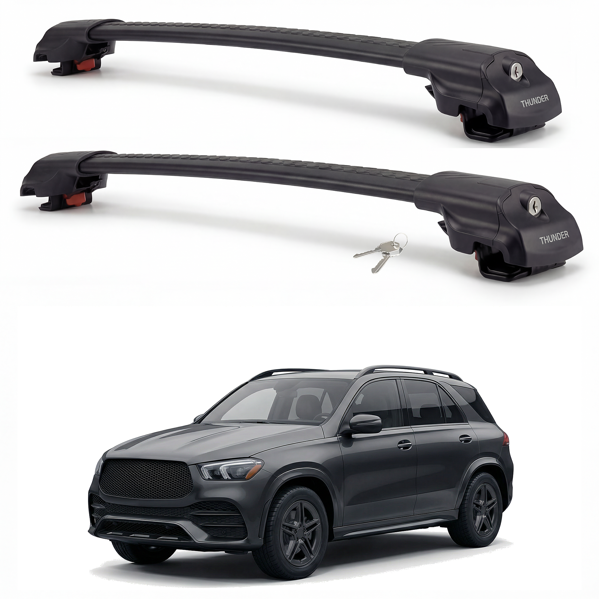 Mercedes-Benz GLE (W167) 2020-2026 TRX1 black roof rack cross bars