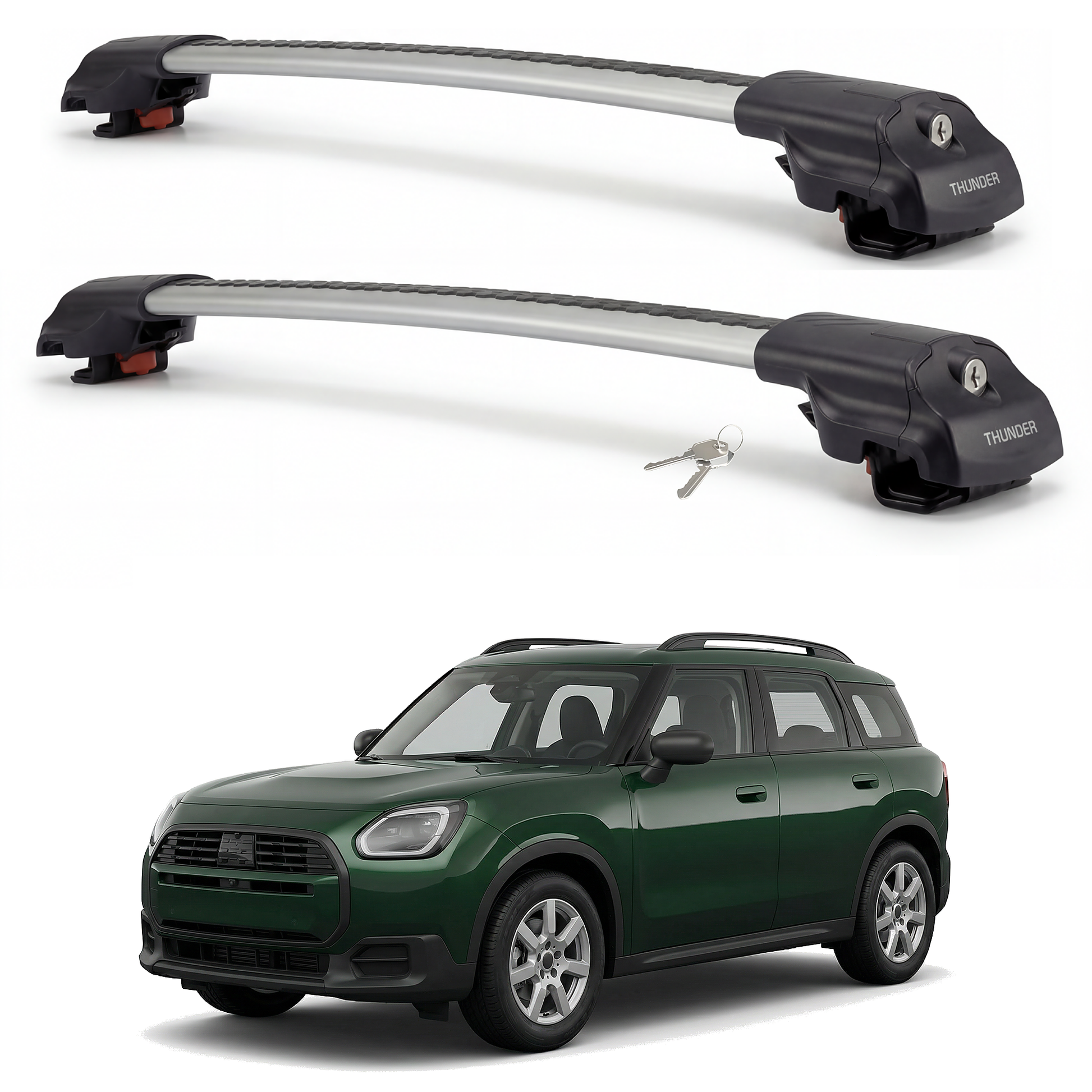 Mini Countryman 2017-2025 TRX1 gray roof rack cross bars