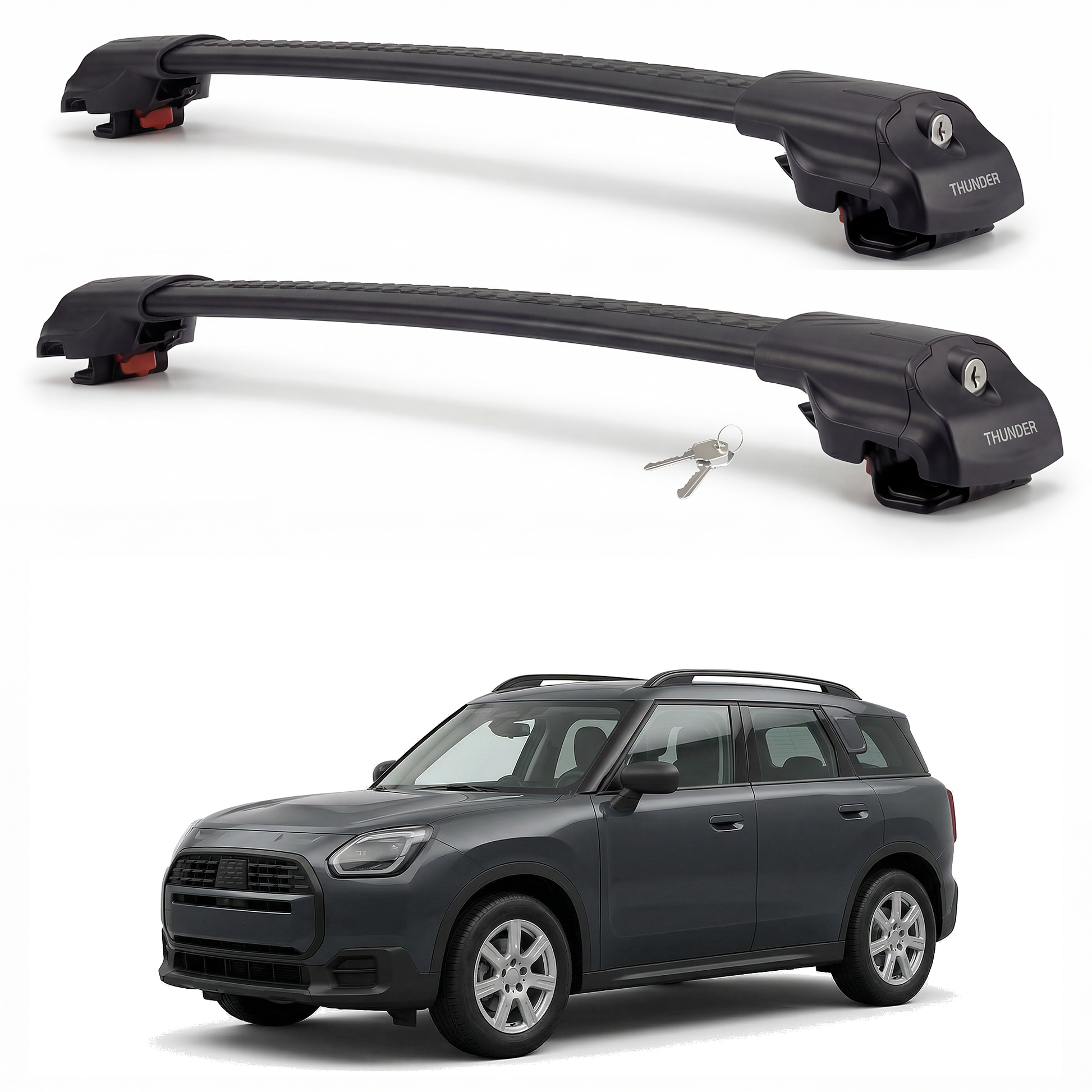 Mini Countryman 2017-2025 TRX1 black roof rack cross bars