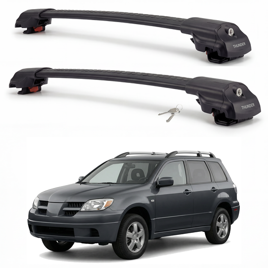 Mitsubishi Outlander 2003-2006 TRX1 black roof rack cross bars
