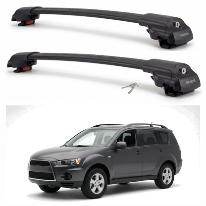 Mitsubishi Outlander 2007-2012 TRX1 black roof rack cross bars