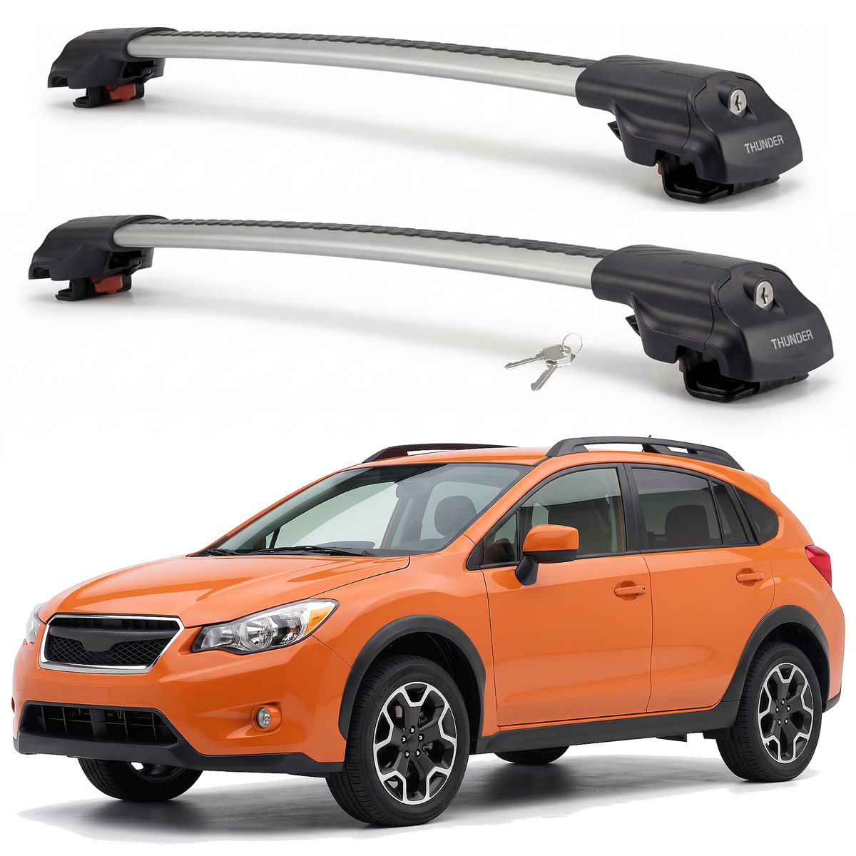 Subaru XV Crosstrek / Crosstrek 2013-2017 roof rack cross bars silver pair
