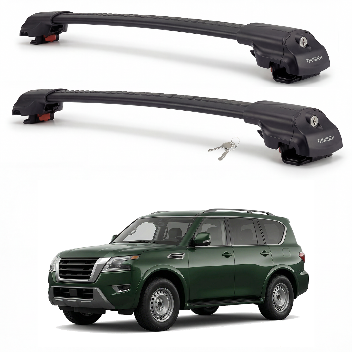 Nissan Armada Patrol with Lock 2011-2023 TRX1 black roof rack cross bars