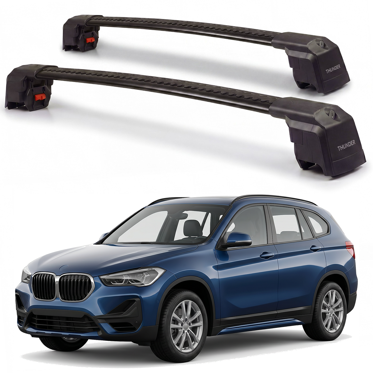 BMW X1 F48 2016-2022 roof rack cross bars Black hero