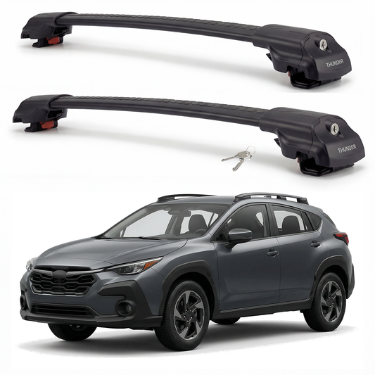 Subaru Crosstrek 2018-2025 TRX1 black roof rack cross bars