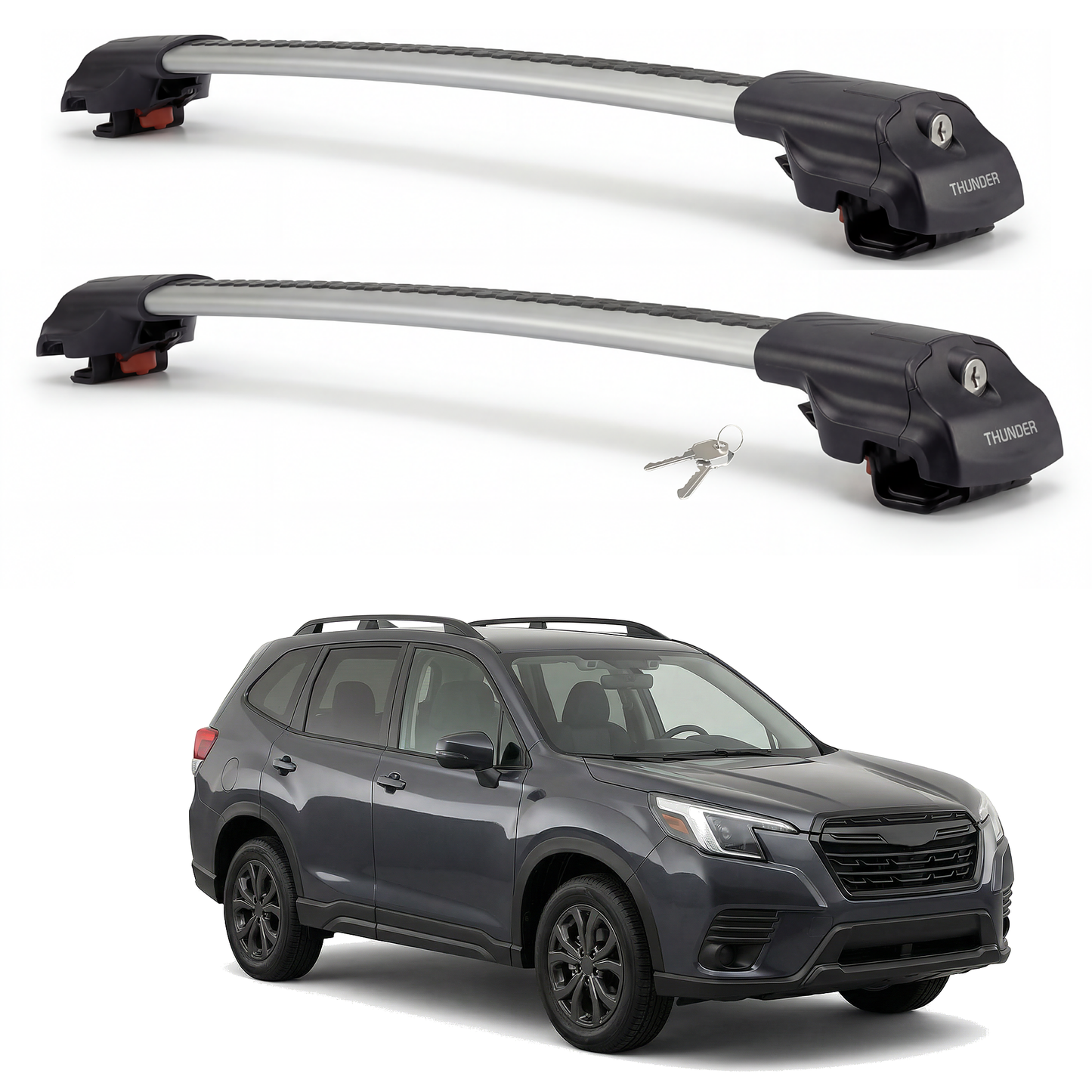 Subaru Forester (SK) 2019-2024 TRX1 gray roof rack cross bars