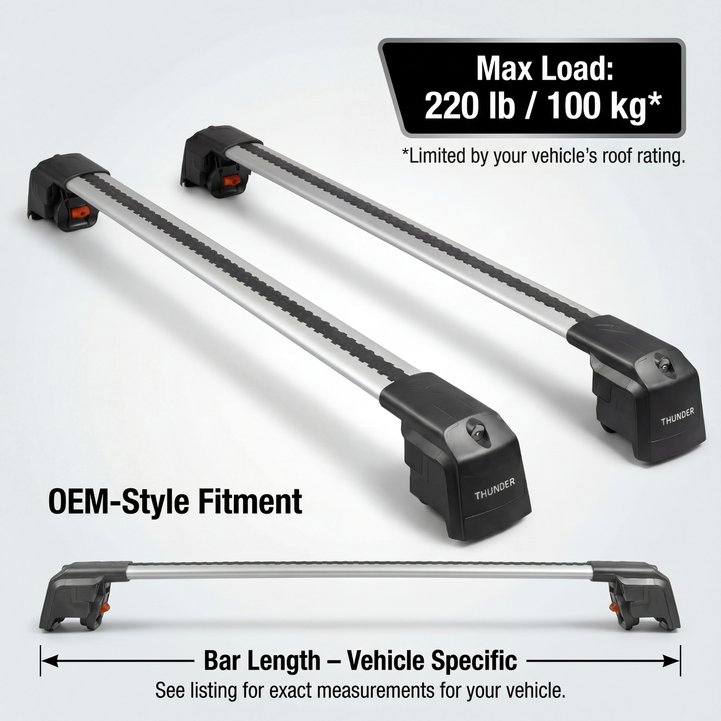 Roof Rack Cross Bars for Audi A4 Avant 2008-2025
