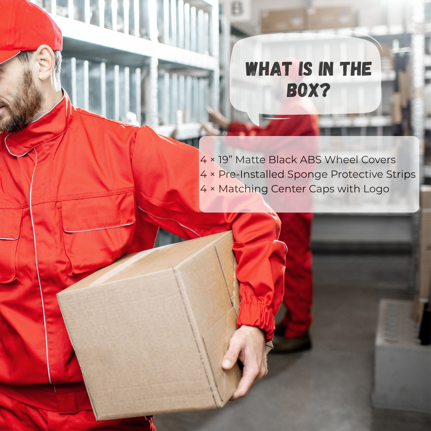 Gemini 19" Symmetrical Wheel Rim Cover Hubcap Black for Tesla Model Y 2020-2024