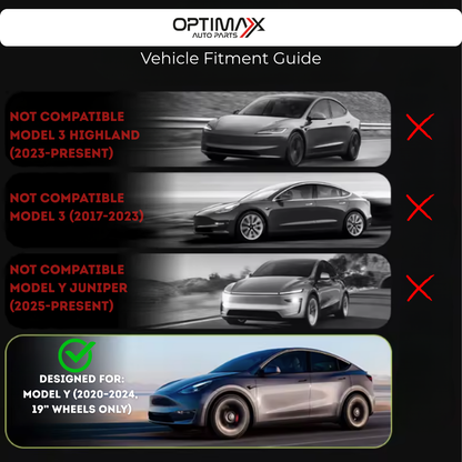 Gemini 19" Symmetrical Wheel Rim Cover Hubcap Gray for Tesla Model Y 2020-2024