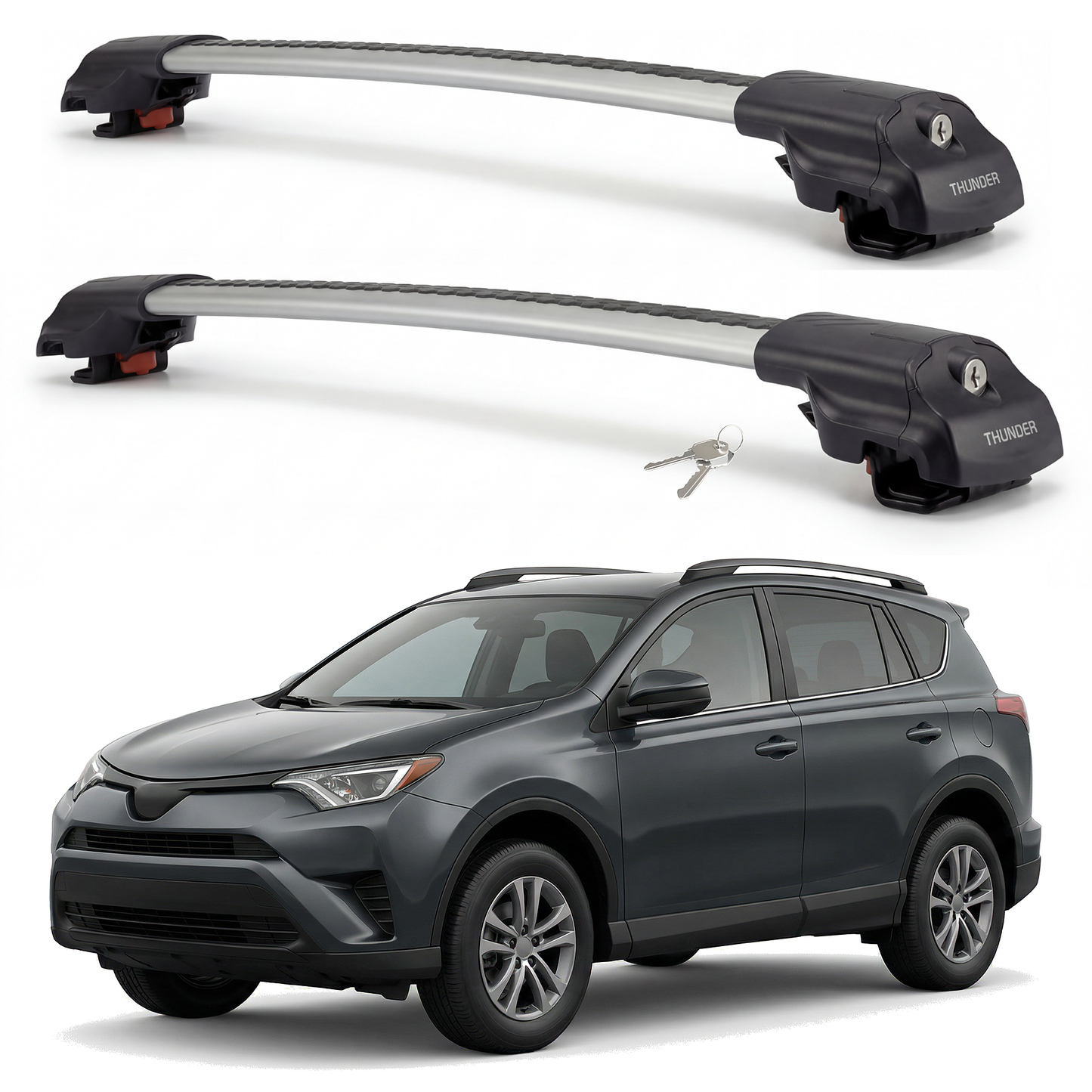 Toyota RAV4 2013-2018 TRX1 gray roof rack cross bars