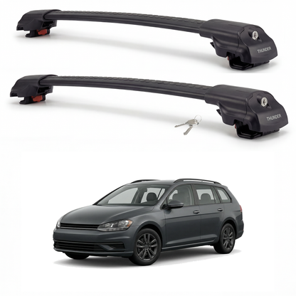Volkswagen Golf SportWagen 2015-2019 TRX1 black roof rack cross bars