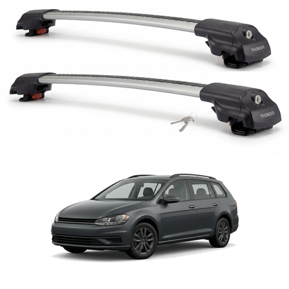 Volkswagen Golf SportWagen 2015-2019 TRX1 gray roof rack cross bars