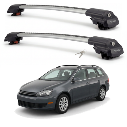 Volkswagen Jetta SportWagen 2009-2014 TRX1 gray roof rack cross bars