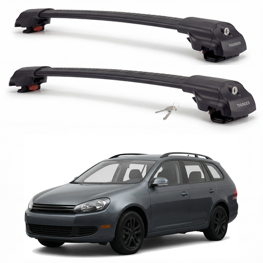 Volkswagen Jetta SportWagen 2009-2014 TRX1 black roof rack cross bars