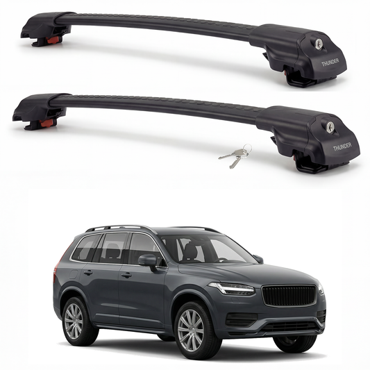 Volvo XC90 2016-2023 TRX1 black roof rack cross bars