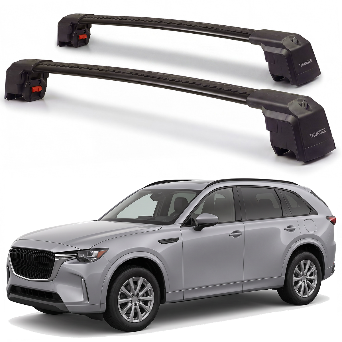 Mazda CX-90 2024-2026 roof rack cross bars black pair