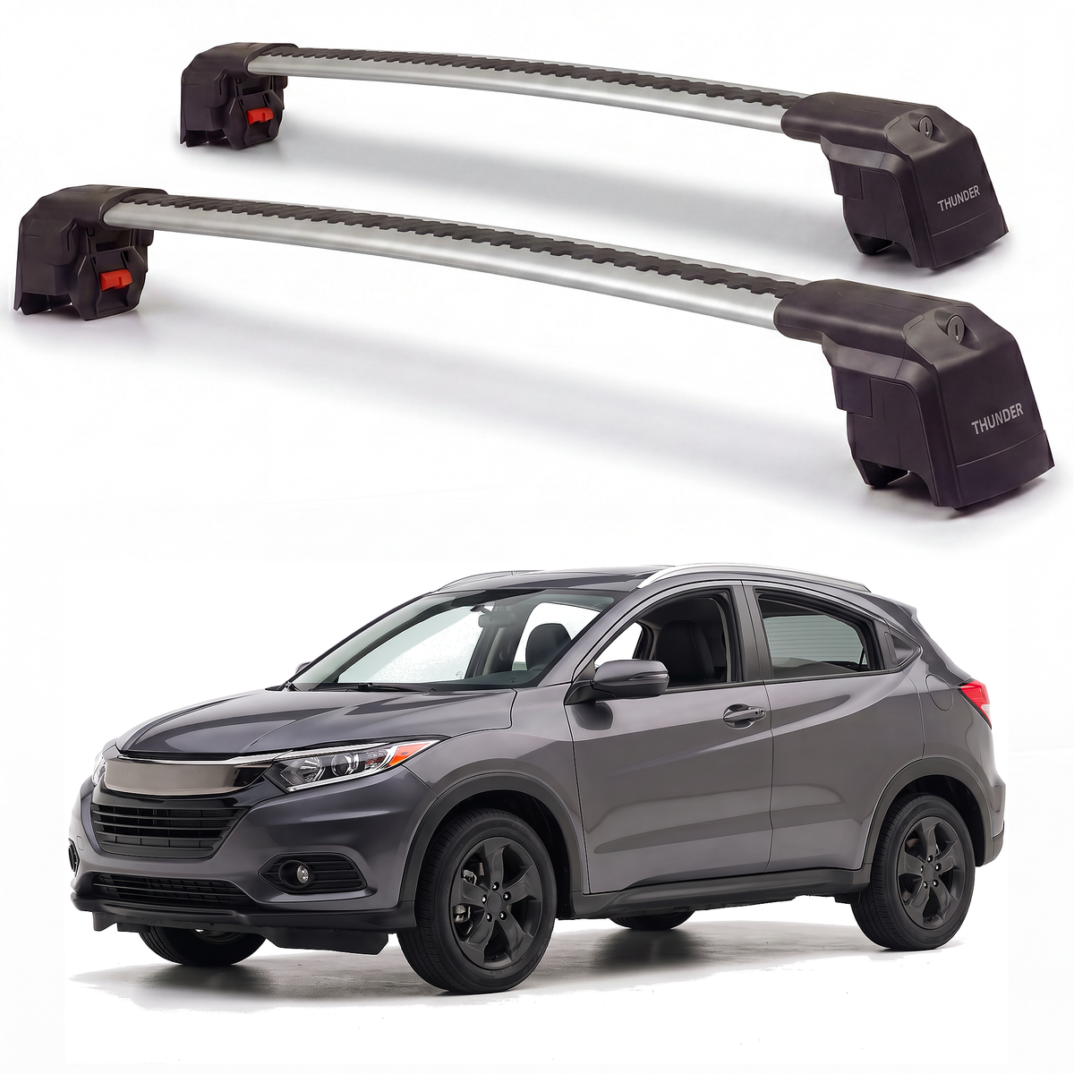 Honda HR-V 2016-2022 roof rack cross bars silver pair