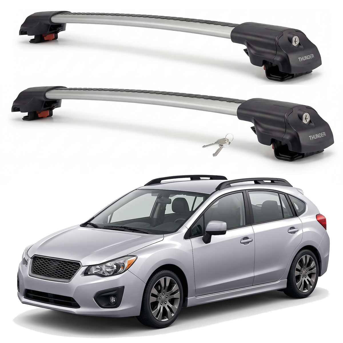 Subaru Impreza Sport 2012-2016 roof rack cross bars silver pair