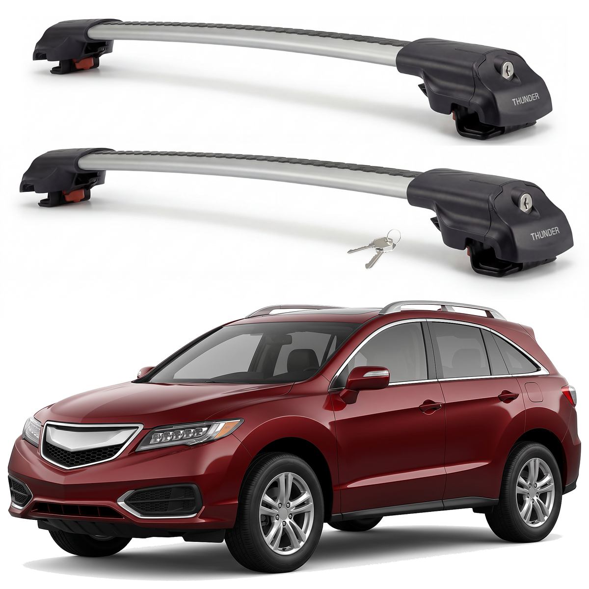 Acura RDX 2013-2018 roof rack cross bars silver pair