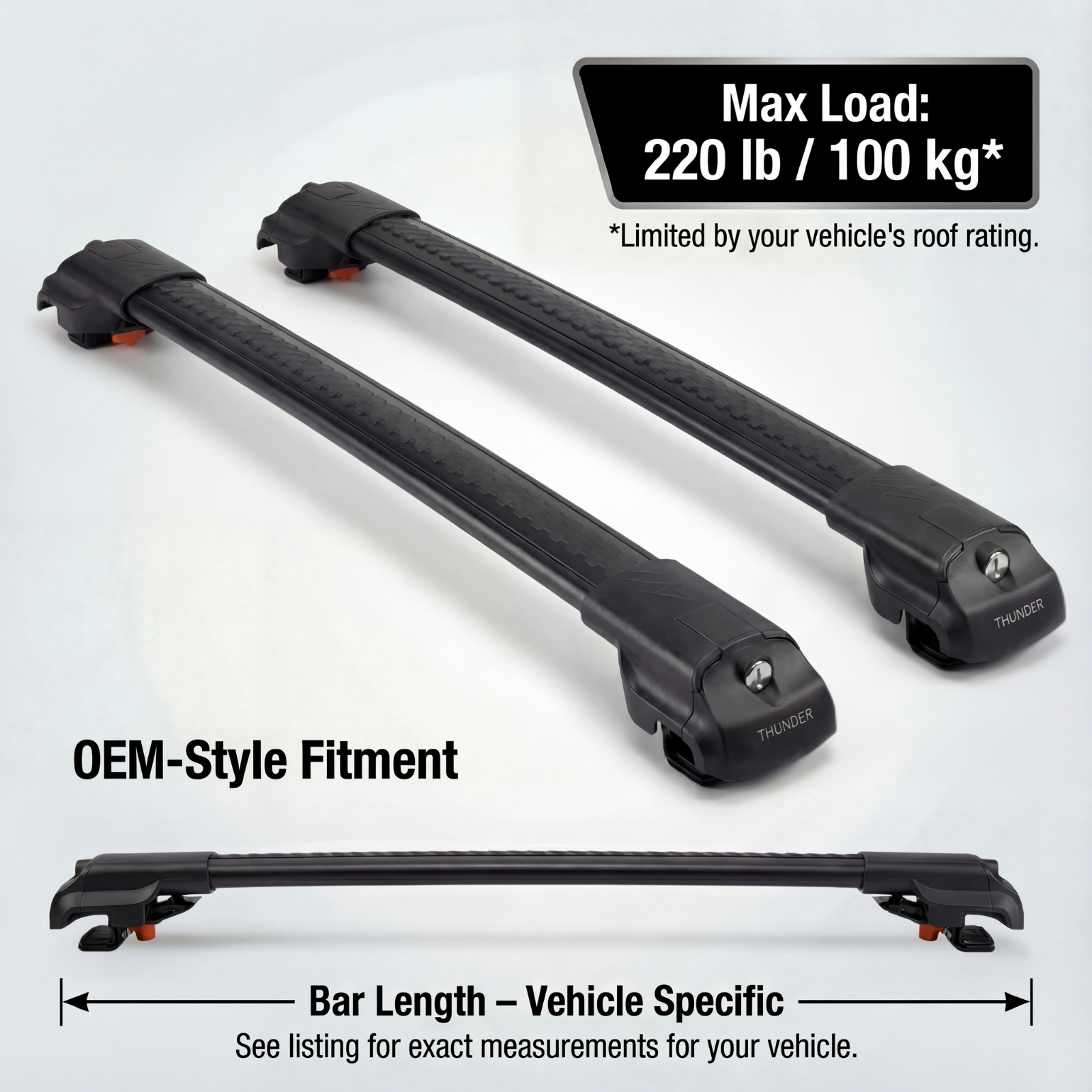 Jeep Renegade 2015-2025 TRX1 black OEM fitment 220lb load