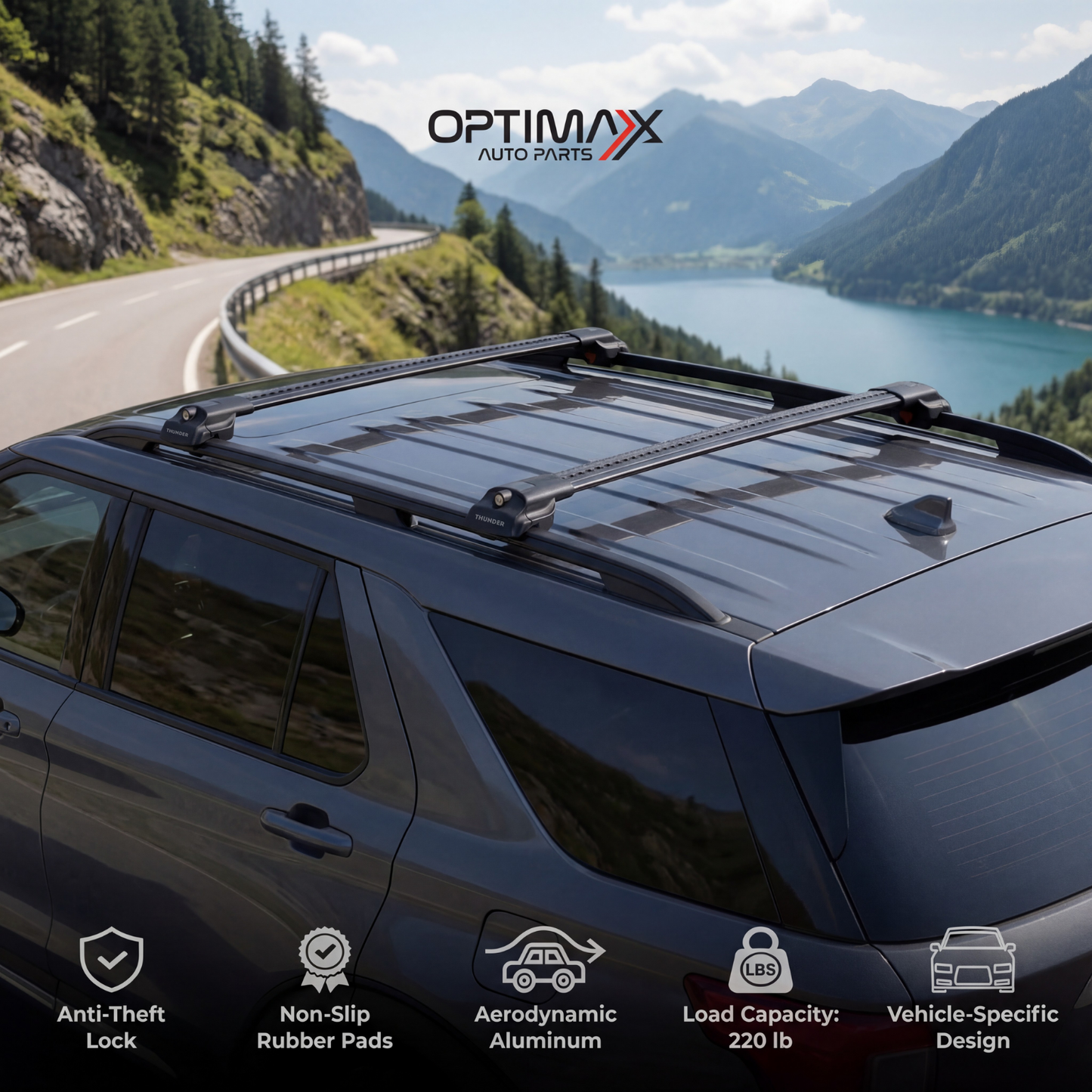 GMC Acadia 2007-2016 TRX1 black installed on vehicle lifestyle