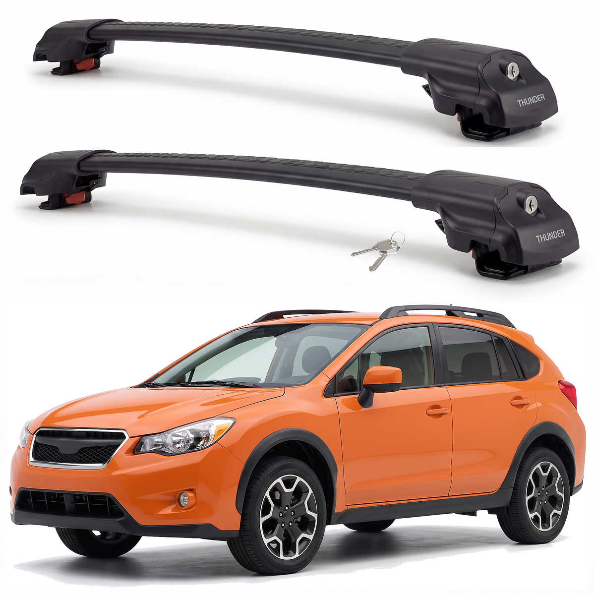Subaru XV Crosstrek / Crosstrek 2013-2017 roof rack cross bars black pair