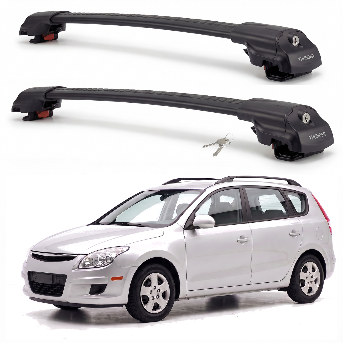 Hyundai Elantra Touring 2009-2012 roof rack cross bars black pair
