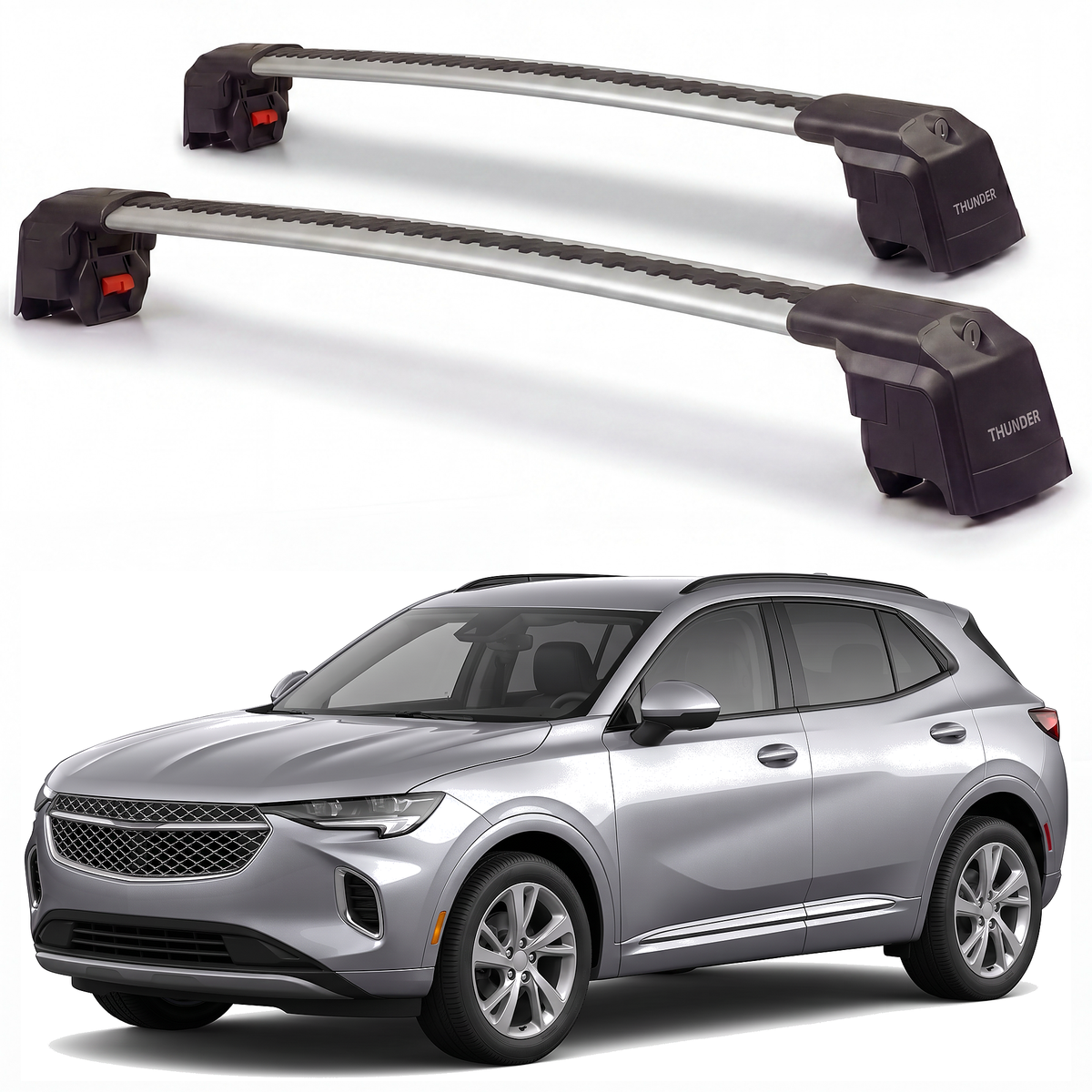 Buick Envision 2021-2027 roof rack cross bars silver pair